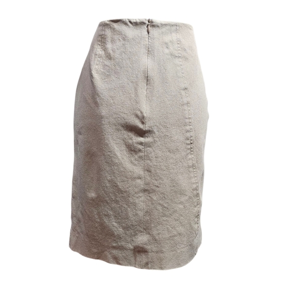 Akris Punto Khaki Canvas Knee Length Pencil Skirt 6 - Picture 3 of 10